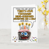 Happy Birthday Cupcake - 98 years old Karte (Gelbe Blume)