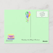 Happy Birthday Cupcake Balloons Postcard Postkarte (Rückseite)