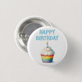 Happy Birthday Cupcake Button (Vorne & Hinten)