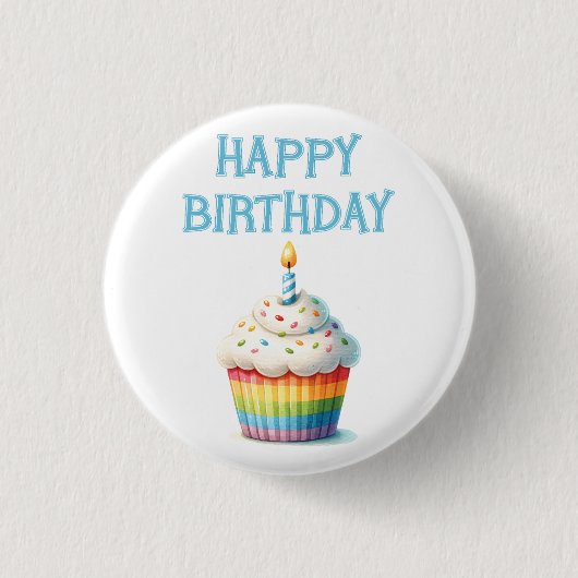 Happy Birthday Cupcake Button (Vorderseite)