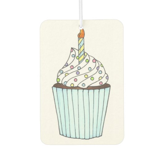 Happy Birthday Cupcake Cake Cake Sprinkles Gastges Autolufterfrischer (Vorderseite)
