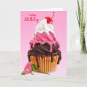 Happy Birthday cupcake Card Karte (Vorderseite)