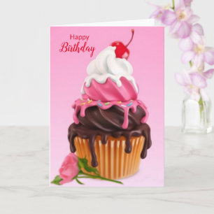 Happy Birthday cupcake Card Karte