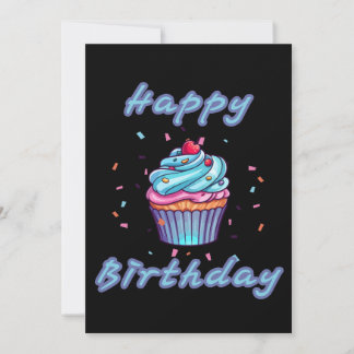 Happy Birthday Cupcake Confetti Einladung