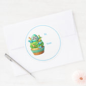 Happy Birthday Cupcake Geschenkanhänger Aufkleber (Umschlag)
