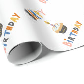 Happy Birthday Cupcake Geschenkpapier (Rolleneckpunkt)