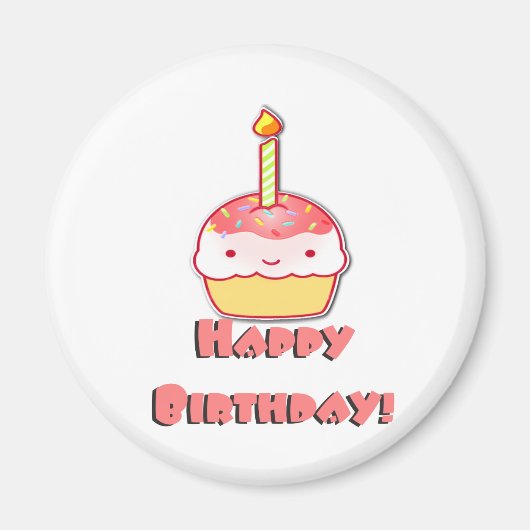 Happy Birthday Cupcake Magnet (Vorne)