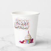 Happy Birthday Cupcake Paper Cups Pappbecher (Vorderseite)