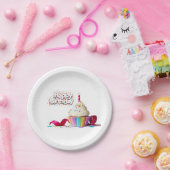 Happy Birthday Cupcake Paper Plate Pappteller (Party)