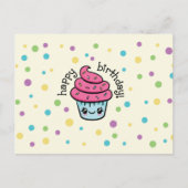 Happy Birthday Cupcake Postcard Postkarte (Vorderseite)