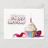 Happy Birthday Cupcake Postkarte (Vorderseite)