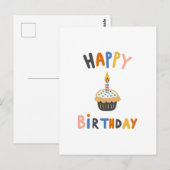 Happy Birthday Cupcake Postkarte (Vorne/Hinten)