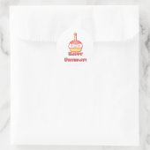 Happy Birthday Cupcake Runder Aufkleber (Tasche)