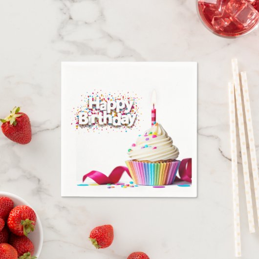 Happy Birthday Cupcake Serviette (Beispiel)