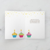 Happy Birthday Cupcake Stars Lila Blue Karte (Innenseite)