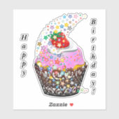 Happy Birthday Cupcake Sticker (Blatt)