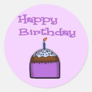 Happy Birthday Cupcake Sticker