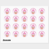 Happy Birthday Cupcake Stickers pink und weiß (Blatt)