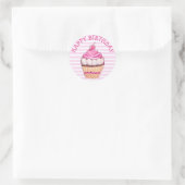 Happy Birthday Cupcake Stickers pink und weiß (Tasche)