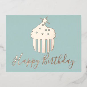 Happy Birthday Cupcake  Teal Folie Feiertag 