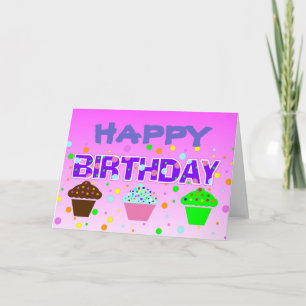 Happy Birthday Cupcakes Cards Karte