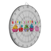 Happy Birthday Cupcakes Dartscheibe (Vorderseite Links)