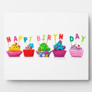 Happy Birthday Cupcakes Fotoplatte