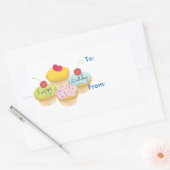 Happy Birthday Cupcakes Gift Tag Stickers (Umschlag)