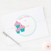 Happy Birthday Cupcakes Gift Tag Stickers (Umschlag)