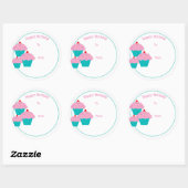 Happy Birthday Cupcakes Gift Tag Stickers (Blatt)