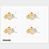 Happy Birthday Cupcakes Gift Tag Stickers (Blatt)