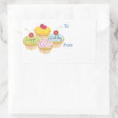 Happy Birthday Cupcakes Gift Tag Stickers (Tasche)
