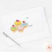 Happy Birthday Cupcakes Gift Tag Stickers (Umschlag)