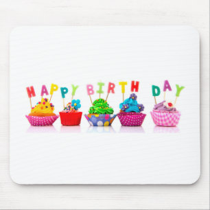 Happy Birthday Cupcakes Mousepad