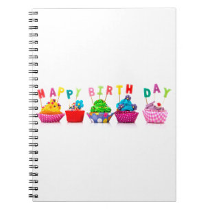 Happy Birthday Cupcakes Notizblock