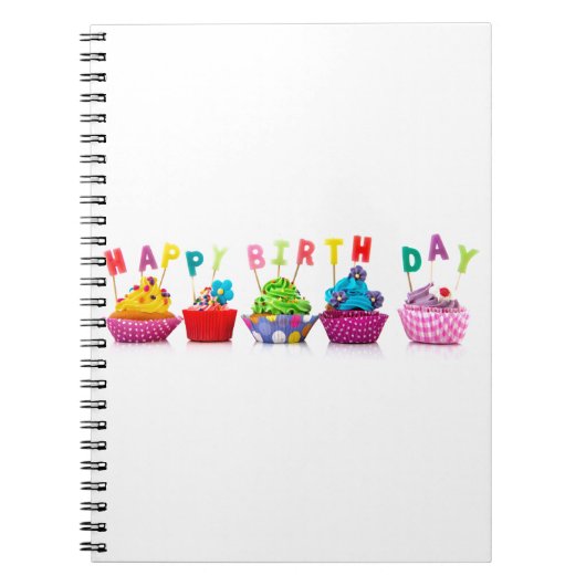 Happy Birthday Cupcakes Notizblock (Vorderseite)