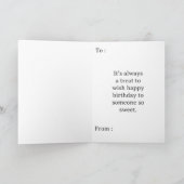 Happy Birthday Cupcakes on Watercolor Pink Custom Karte (Innenseite)