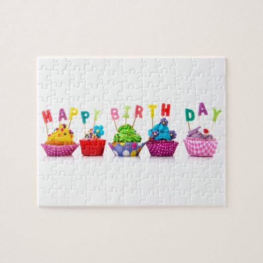 Happy Birthday Cupcakes Puzzle (Horizontal)