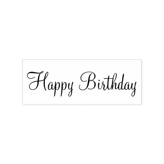 Happy Birthday Cursive Script Template Gummistempel (Prägung)