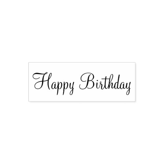 Happy Birthday Cursive Script Template Permastempel (Design)