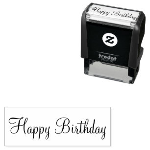 Happy Birthday Cursive Script Template Permastempel