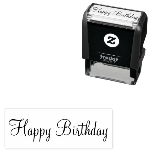 Happy Birthday Cursive Script Template Permastempel (Beispiel)