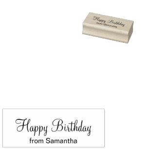 Happy Birthday Cursive Skript hinzufügen aus Ihrem Gummistempel
