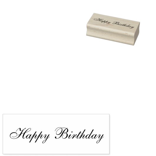 Happy Birthday Cursive Skriptvorlage Gummistempel (Stempel)