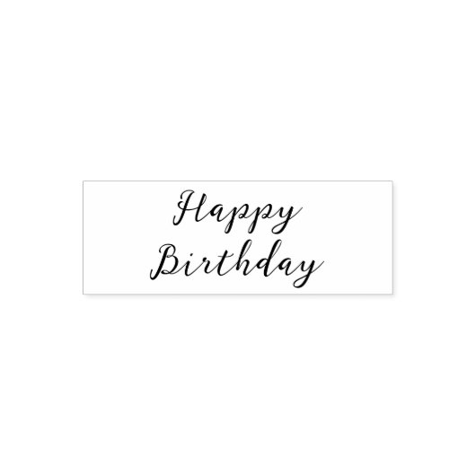 Happy Birthday Cursive Skriptvorlage Permastempel (Design)