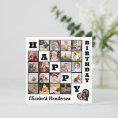 Happy Birthday Custom 21 Foto Collage Geschenk Ankündigung (Stehend Vorderseite)
