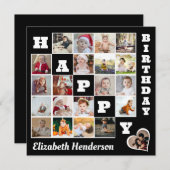 Happy Birthday Custom 21 Foto Collage Geschenk Ankündigung (Vorne/Hinten)