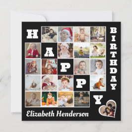 Happy Birthday Custom 21 Foto Collage Geschenk Dankeskarte