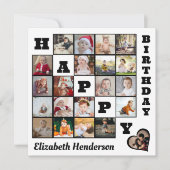 Happy Birthday Custom 21 Foto Collage Geschenk Dankeskarte (Vorderseite)