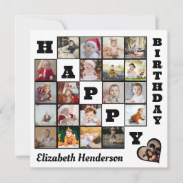 Happy Birthday Custom 21 Foto Collage Geschenk Dankeskarte